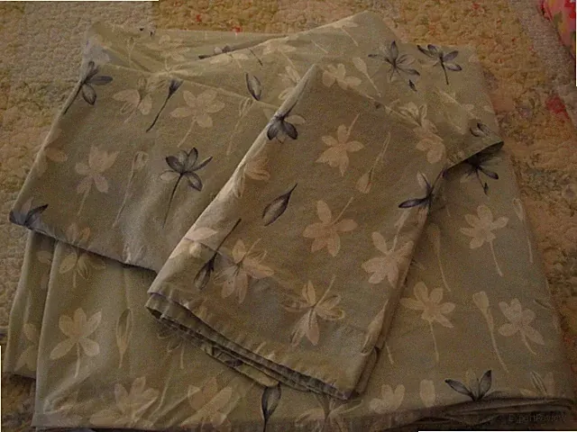 4 Piece Eddie Bauer Full Duvet Floral Sage Green & 2 Standard Shams & Bed Skirt