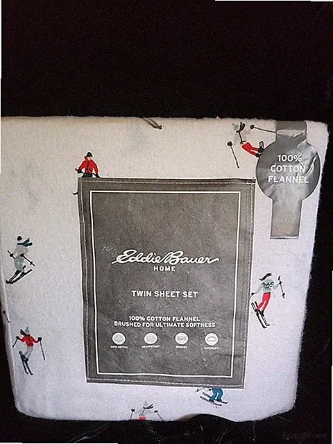 Eddie Bauer 100% Cotton Soft Flannel Sheet Set TwinWhite Snow Skiing W/bag ~ NEW