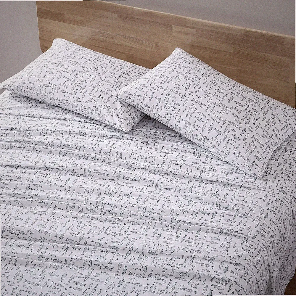 Eddie Bauer -4PCS, Queen Sheets, Cotton Percale Bedding Set, Crisp & Cool Hom...