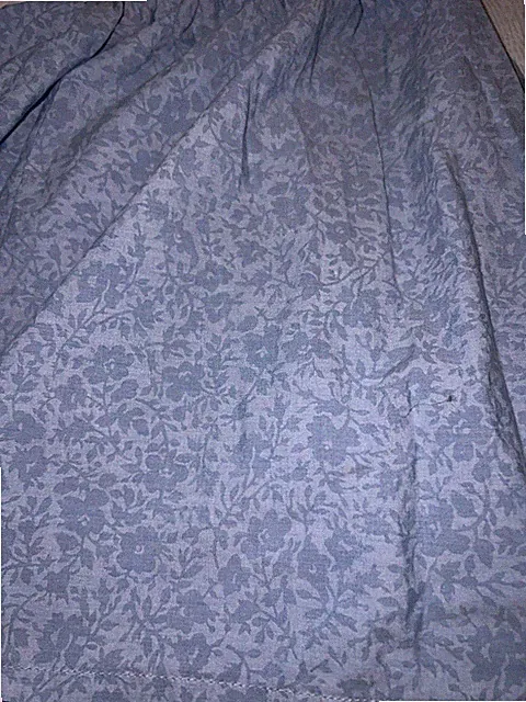 EDDIE BAUER Bed Skirt Dust Ruffle ~ King ~ 100% Cotton ~ Blue ~ Floral Design