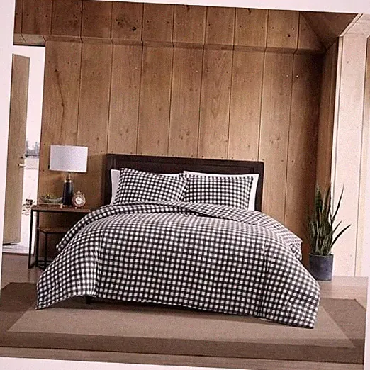 Eddie Bauer - Duvet Cover Set, Reversible Flannel Bedding with Matching King