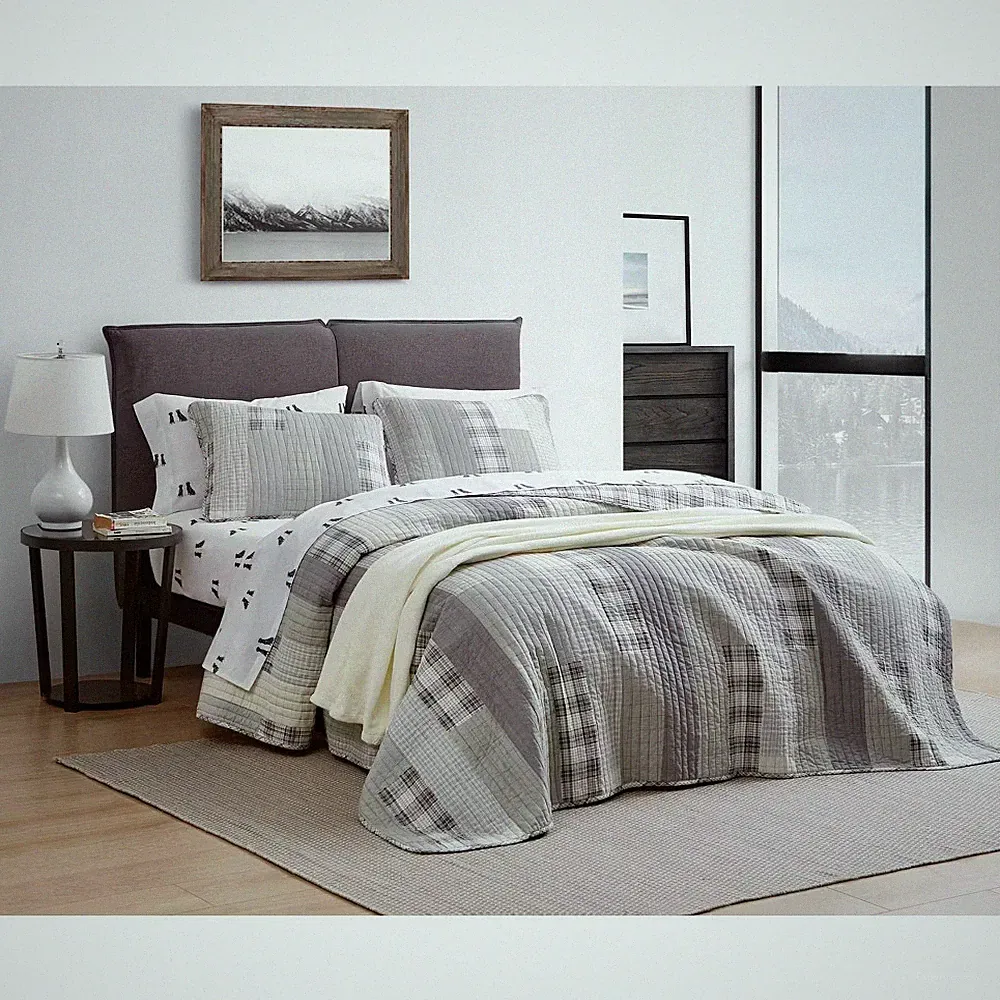 Eddie Bauer Fairview Quilt Mini Set - Gray (Twin)
