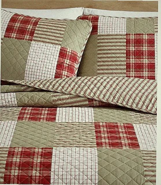 Eddie Bauer Full/Queen 3 Pc Quilt Set Camano Island Plaid New