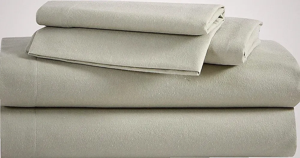 Eddie Bauer - Full Sheets, Cotton Flannel Bedding Set, Brushed Full, Green