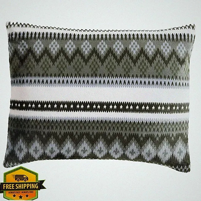 Eddie Bauer Green Fair Isle Full/Queen Comforter Set Reversible Shams