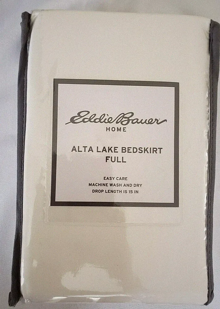 Eddie Bauer Home Alta Lake Bed Skirt Ivory Full 54inch x 75inch