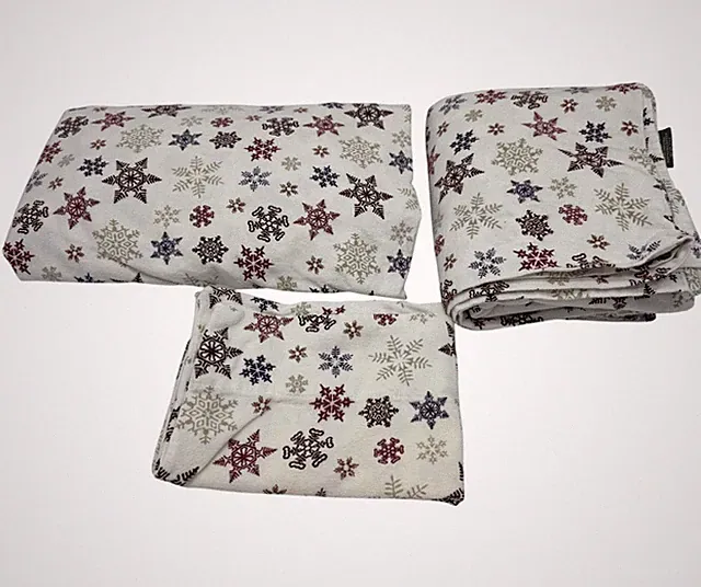Eddie Bauer Home Full/Double Flannel Flat & Fitted Sheet Set Snowflake