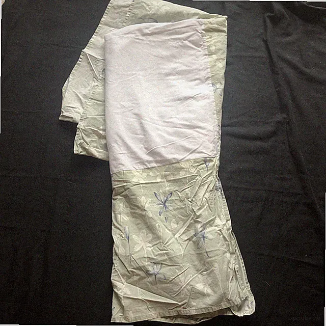 EDDIE BAUER HOME FULL PLEATED BEDSKIRT MAGNOLIA FLORAL DILL DESIGN 100% COTTON