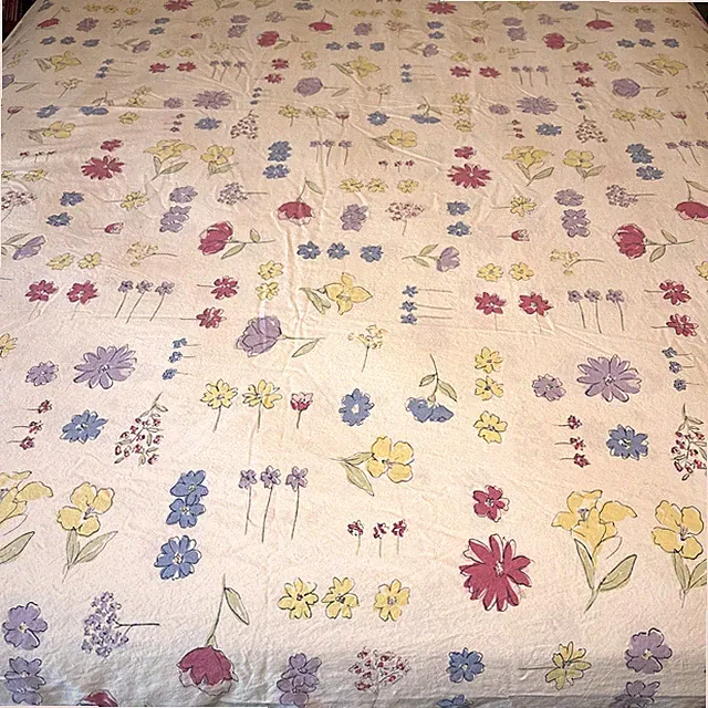 Eddie Bauer Home Full XL Duvet Cover Floral Spring Garden 76x86" Portugal Cotton