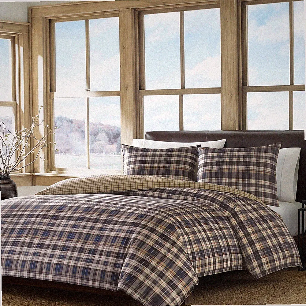 Eddie Bauer - King Duvet Cover Set, Reversible Bedding with Matching Shams, P...