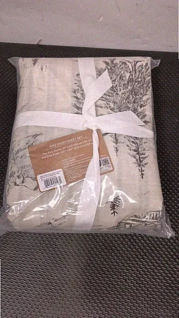 Eddie Bauer - King Duvet Cover Set rocky mountain cabin