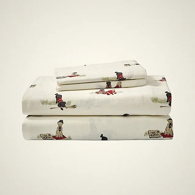 Eddie Bauer - King Sheet Set, Warm Breathable Cotton Flannel Bedding with Dee...