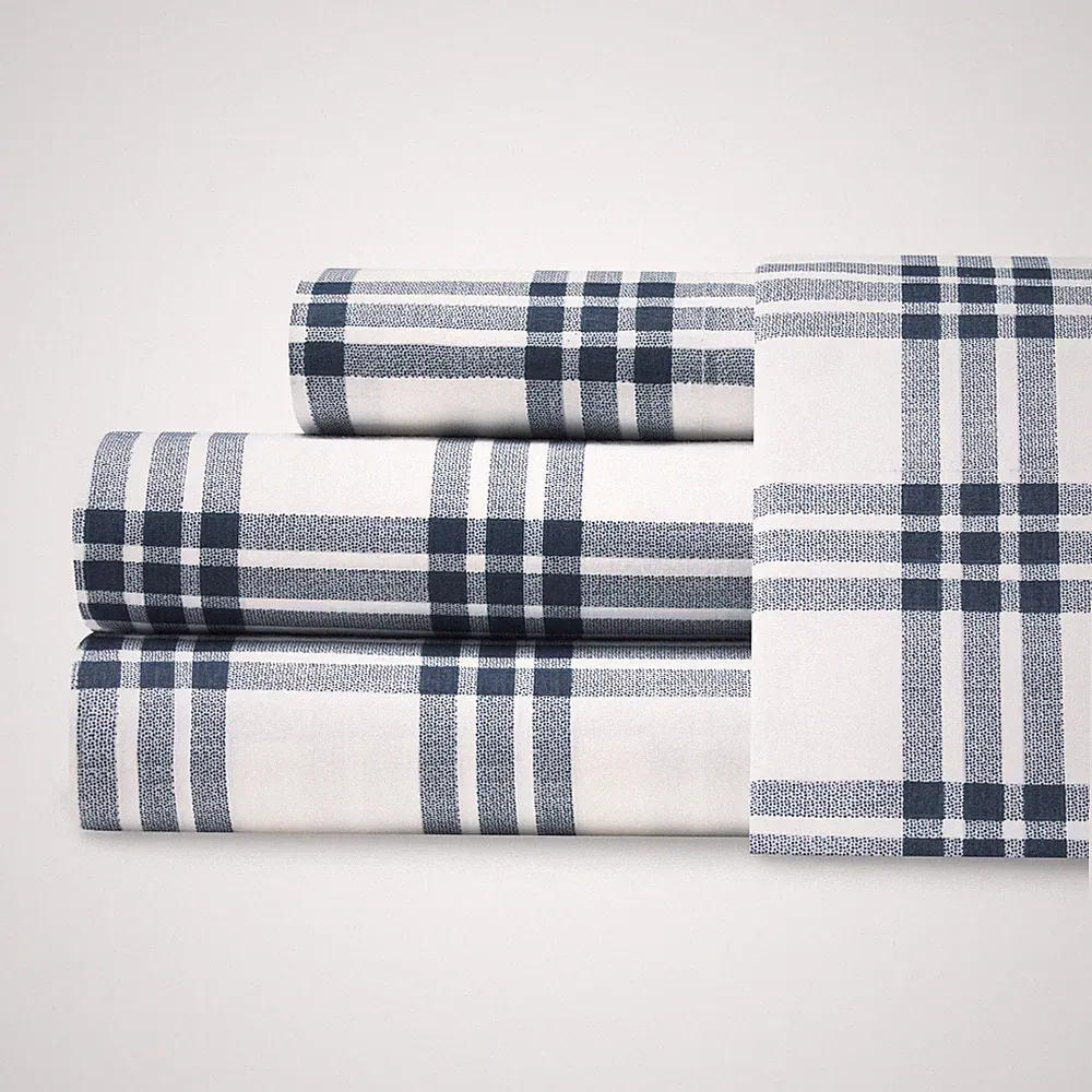 Eddie Bauer - King Sheets, Cotton Percale Bedding Set, Crisp & Cool Home Deco...