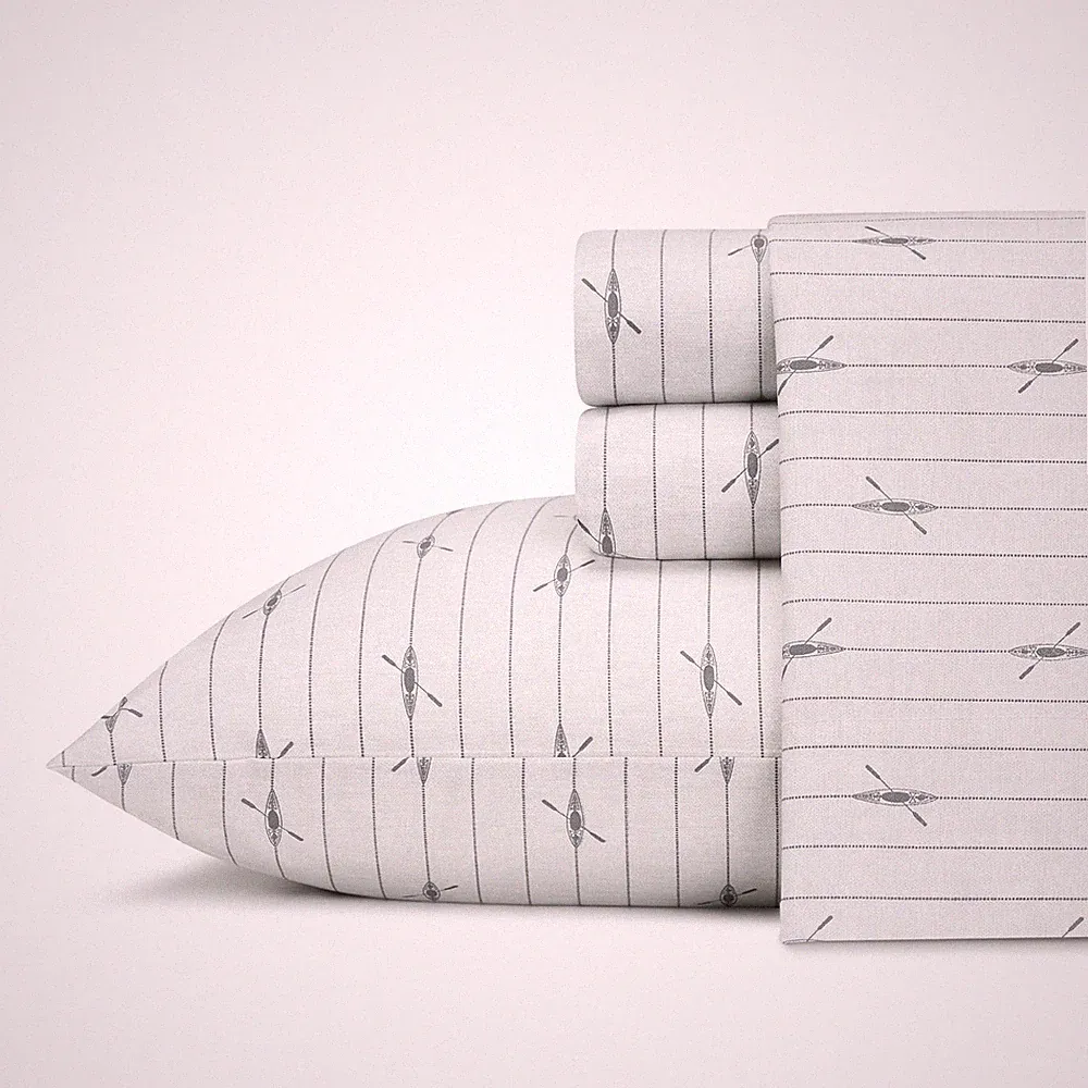 Eddie Bauer - King Sheets, Cotton Percale Bedding Set, Crisp Cool Home Decor...