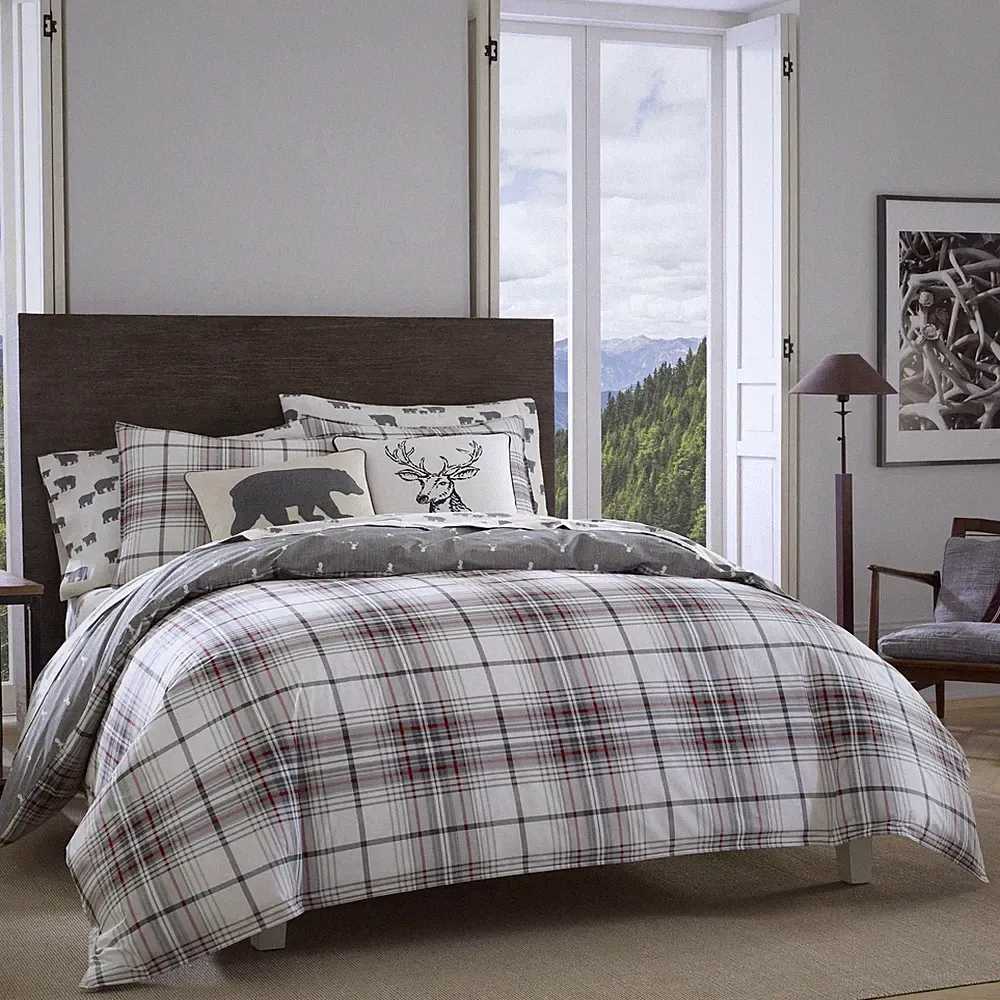 Eddie Bauer - Queen Duvet Cover Set, Cotton Reversible Bedding with Matching