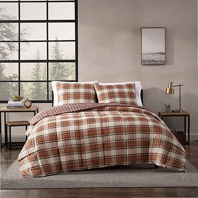 Eddie Bauer - Queen Duvet Cover Set Reversible Cotton Bedding Matching Shams