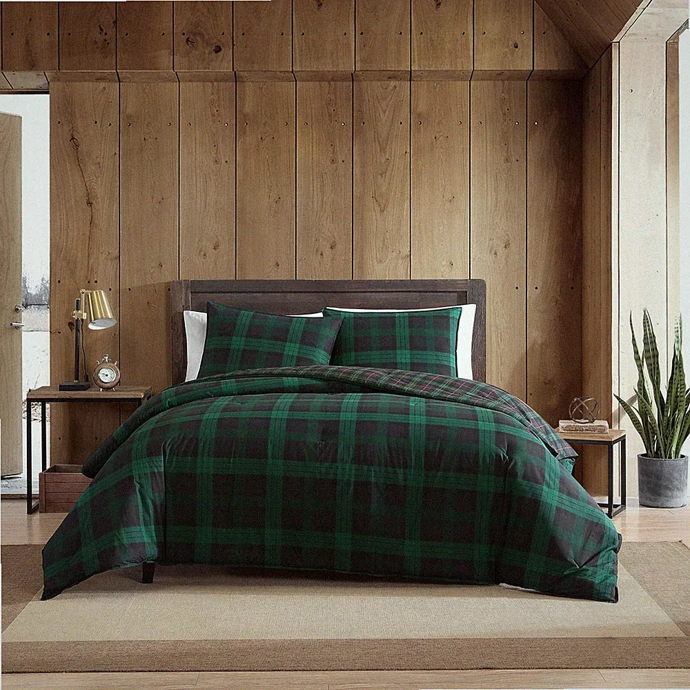 Eddie Bauer - Queen Duvet Cover Set, Reversible Cotton Bedding with Matching Sha