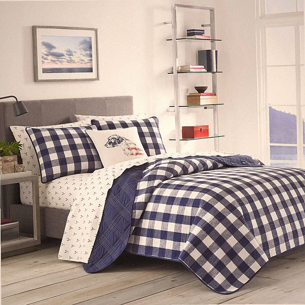 Eddie Bauer- Queen Quilt Set, Cotton Reversible Bedding with Matching Shams,...