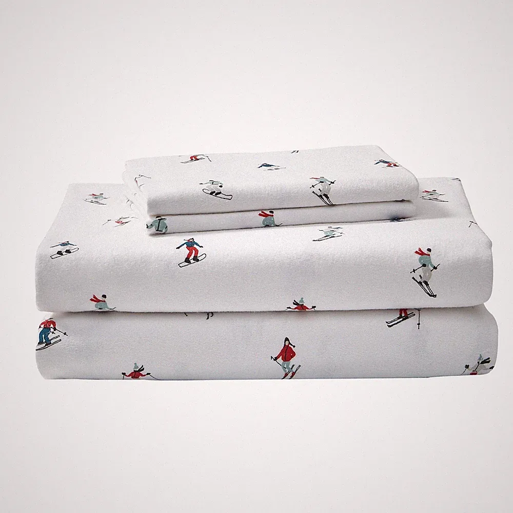 Eddie Bauer - Queen Sheets, Cotton Flannel Bedding Set, Brushed For Extra