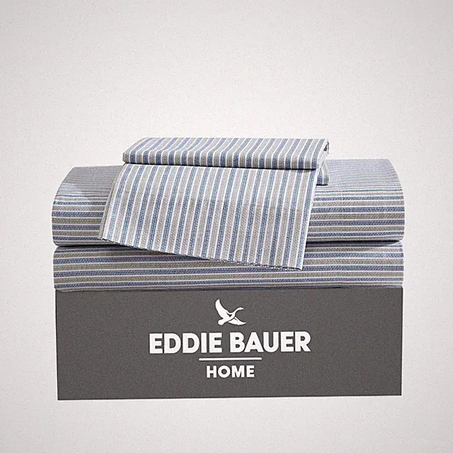 Eddie Bauer - Queen Sheets, Cotton Percale Bedding Set, Crisp & Cool Home Dec...