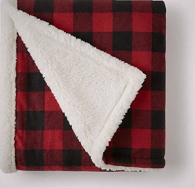 Eddie Bauer - Sherpa Throw Blanket for Couch 50X60 – Ultra Soft Reversible Fleec