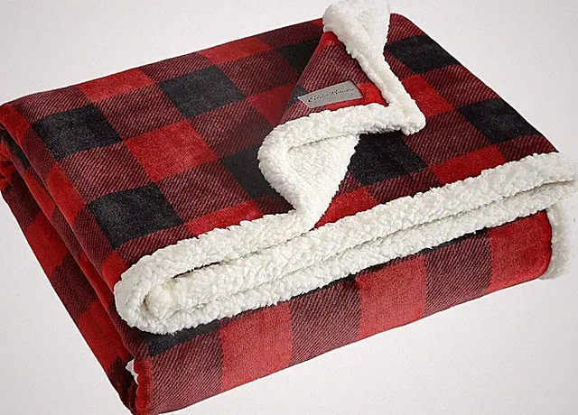 Eddie Bauer-Throw Blanket, Super Soft Reversible Sherpa Flannel Bedding, Ideal