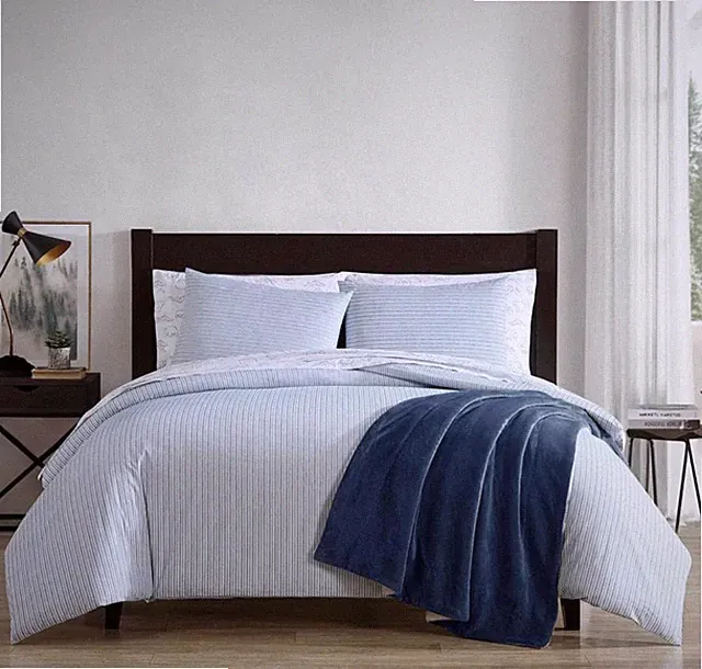Eddie Bauer Ticking Stripe Duvet Cover Set NWT