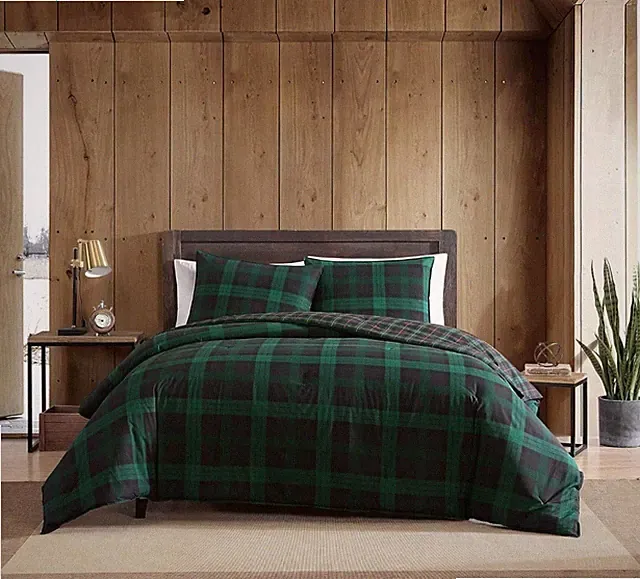 Eddie Bauer - Twin Comforter Set, Reversible Cotton Bedding with Matching Sham
