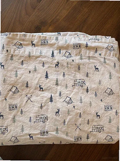 Eddie Bauer Twin- Flat And Fitted Sheet- Deer Pine Outdoors Cabin-Cotton