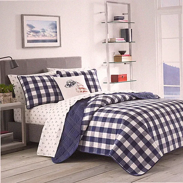 Eddie Bauer- Twin Quilt Set, Cotton Reversible Bedding with Matching Sham, Ho...