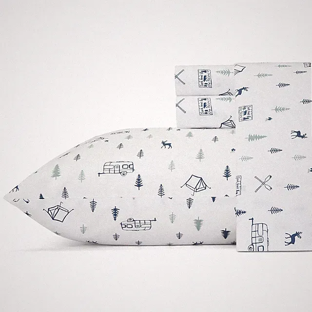 Eddie Bauer - Twin Sheet Set, Cotton Percale Bed Sheets, Crisp Cool Bed