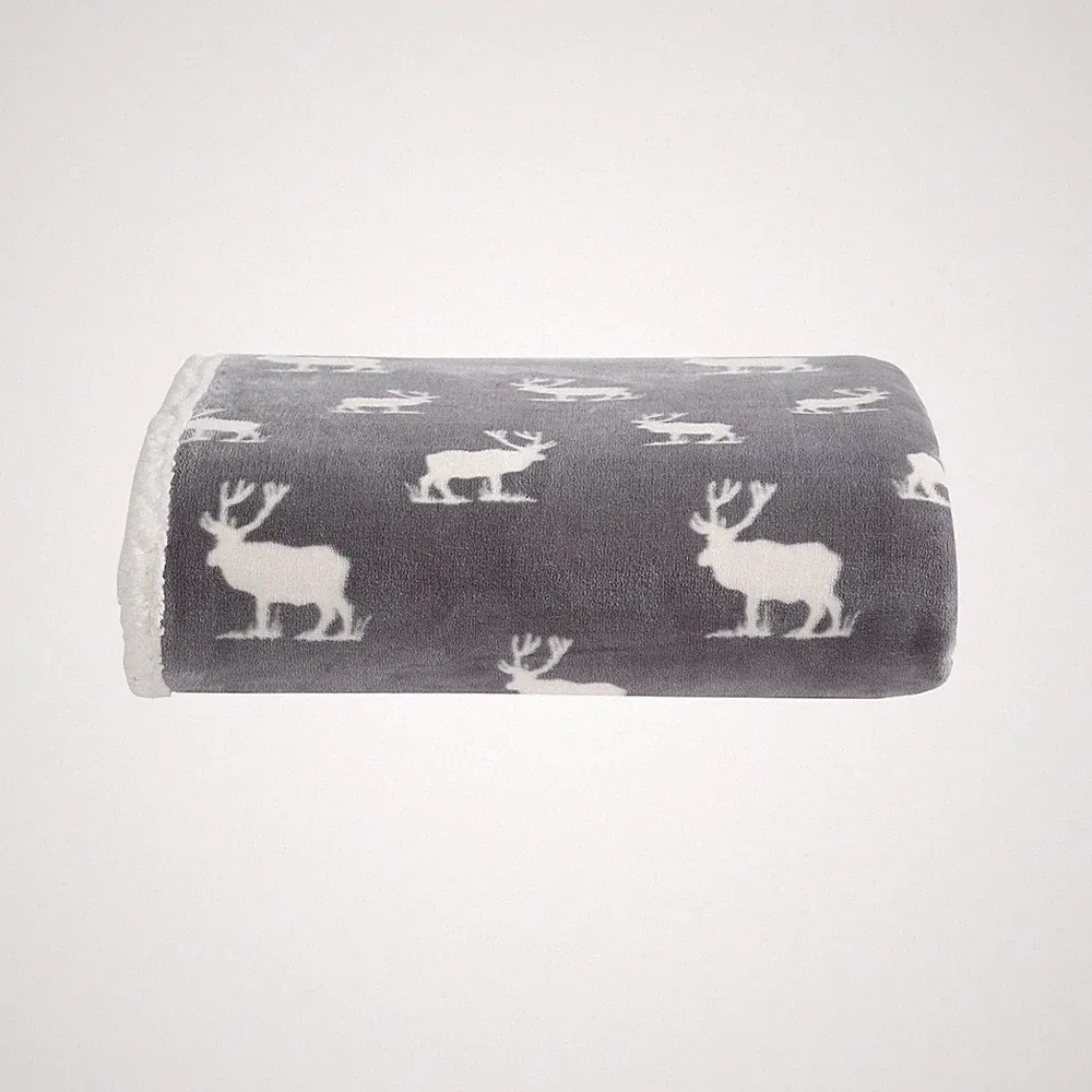 Eddie Bauer Ultra-Plush Collection Throw Blanket Reversible Sherpa Fleece Cover