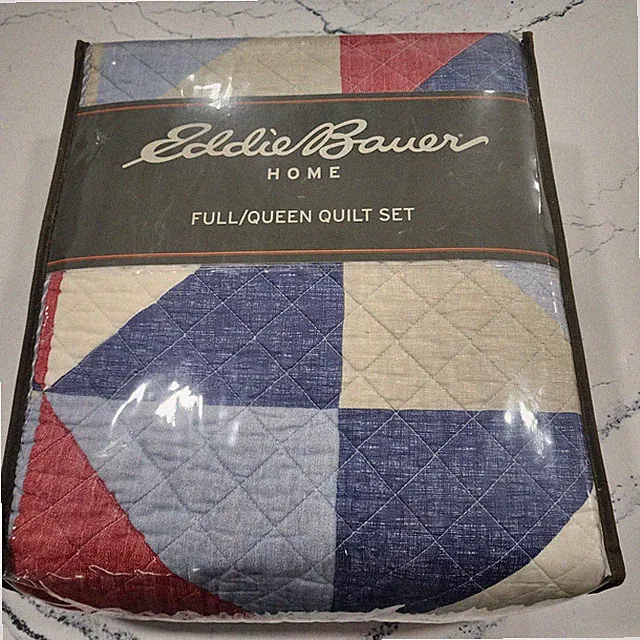 Vintage Eddie Bauer Home Full/ Queen Quilt Set Brand New 100% Cotton Chelan