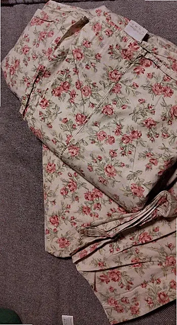 Vintage Eddie Bauer Home Queen Cotton Antique Rose Sheet Set