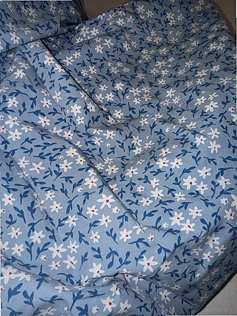 Vtg Eddie Bauer Home Full Duvet Cover 100% Cotton Made In USA 90s Blue Floral Ex